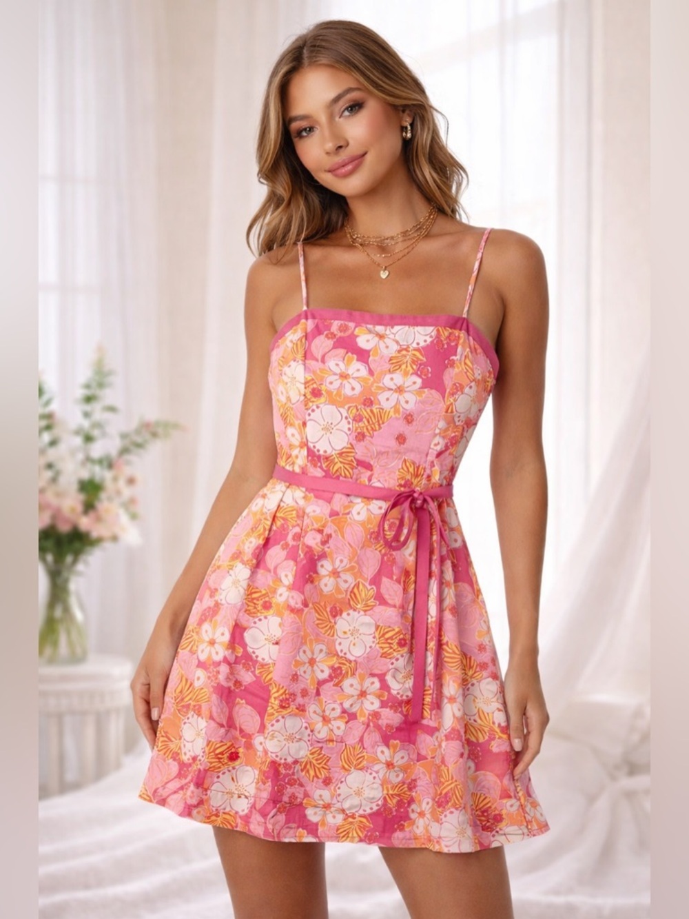 Y2K vintage Southern Floral Mini Dress